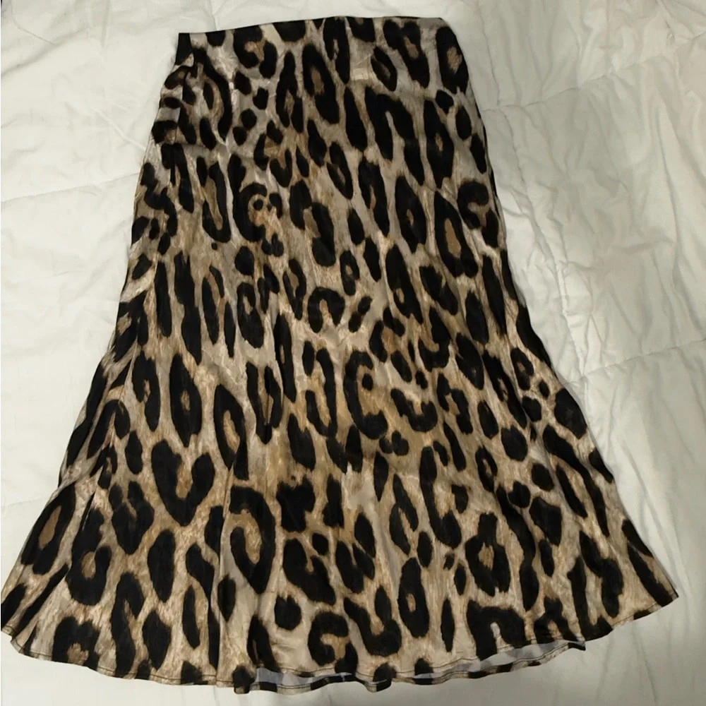 H&M Brown Leopard Maxi Skirt size S - Picture 7 of 8